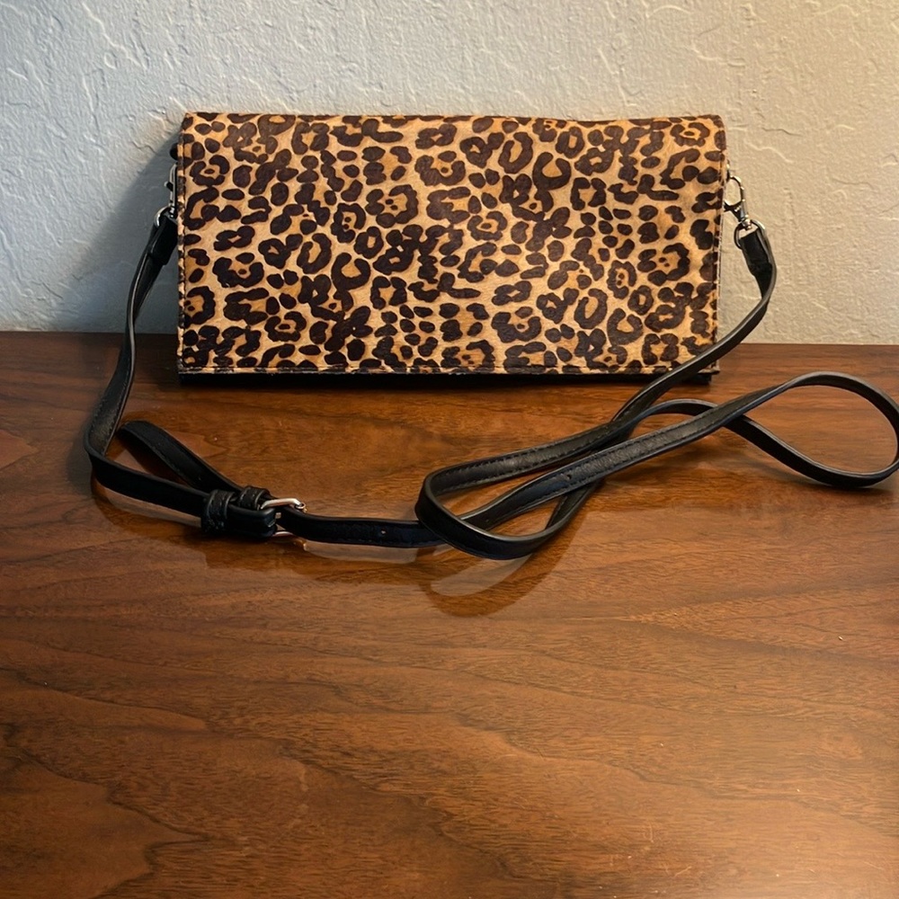 Sole Society leopard print envelope clutch